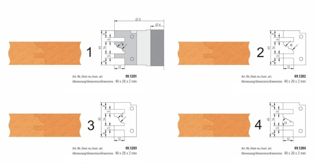 Profilfrässtål nr 3 -passande till kuttermått : 120x40x30mm - modell KPF120Z2F3