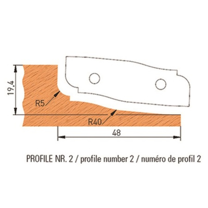Profil stål 160x20x30mm, nr 2 i gruppen Maskiner / Snickerimaskiner / Verktyg/tillbehör hos Kristers Möbler Maskin AB (34823)
