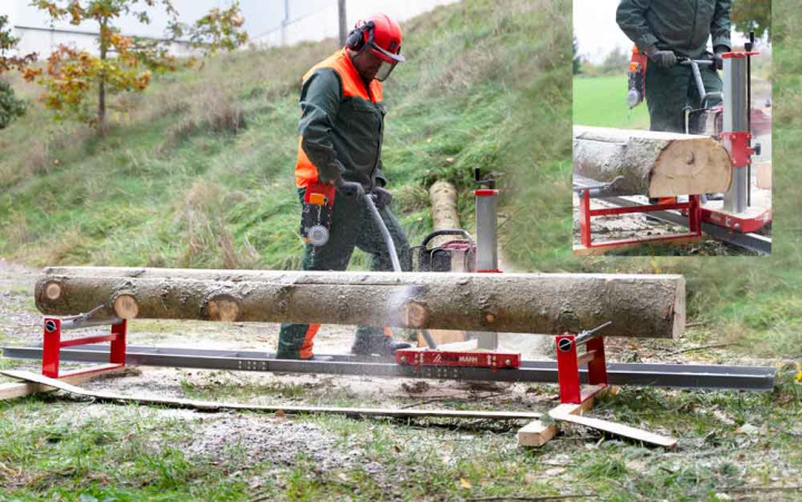 Mobilt monterat sågverk för motorsåg i gruppen Maskiner / Snickerimaskiner / Sågverksmaskiner hos Kristers Möbler Maskin AB (MOBAS2)